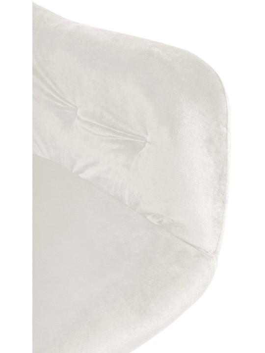 Silla de comedor de terciopelo Stanley, crema