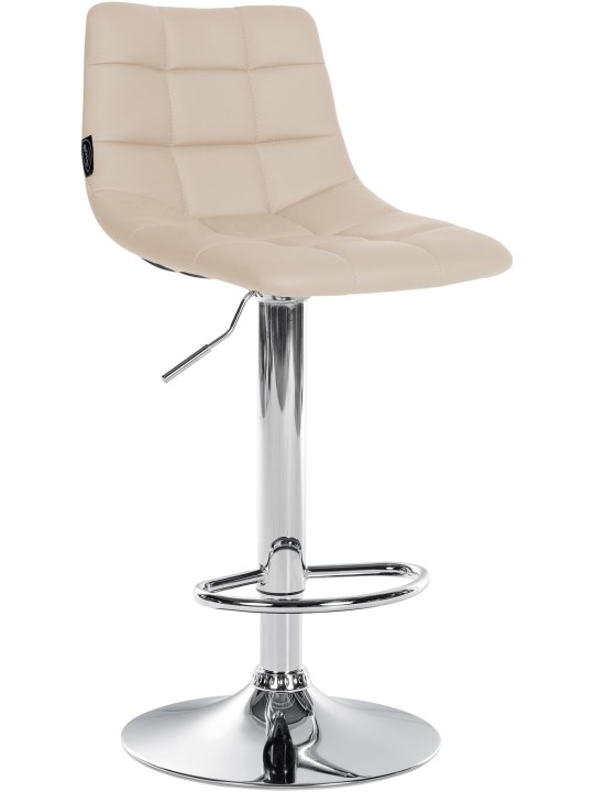 Juego de 2 taburetes de bar Jerry polipiel cromado, crema Juego de 2 taburetes de bar Jerry polipiel cromado, crema