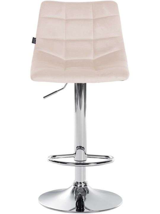 Juego de 2 taburetes de bar Jerry terciopelo cromado, beige