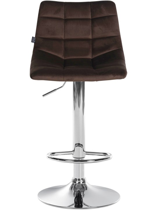 Juego de 2 taburetes de bar Jerry terciopelo cromado, marrón