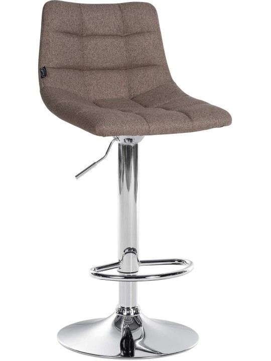 Juego de 2 taburetes de bar Jerry tela cromo, taupe Juego de 2 taburetes de bar Jerry tela cromo, taupe