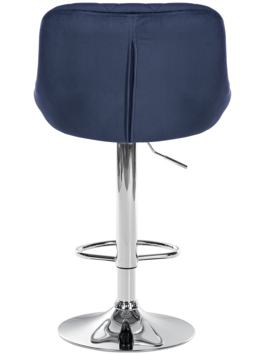 Juego de 2 taburetes de bar Lazio terciopelo cromado, azul Juego de 2 taburetes de bar Lazio terciopelo cromado, azul