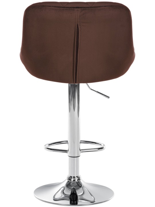 Juego de 2 taburetes de bar Lazio terciopelo cromado, marrón Juego de 2 taburetes de bar Lazio terciopelo cromado, marrón