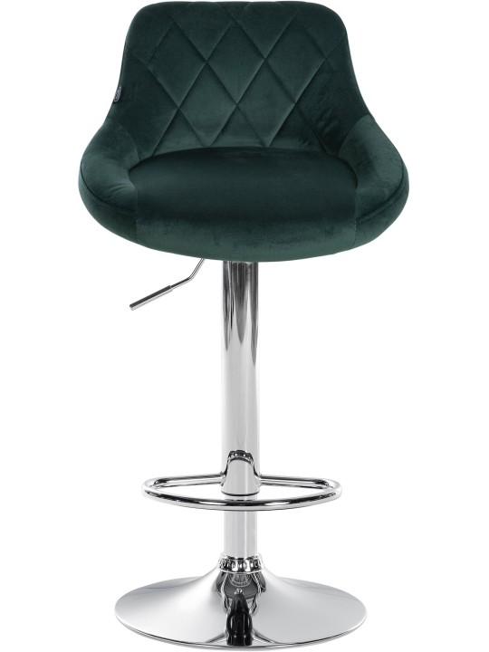 Juego de 2 taburetes de bar Lazio terciopelo cromado, verde oscuro Juego de 2 taburetes de bar Lazio terciopelo cromado, verde oscuro