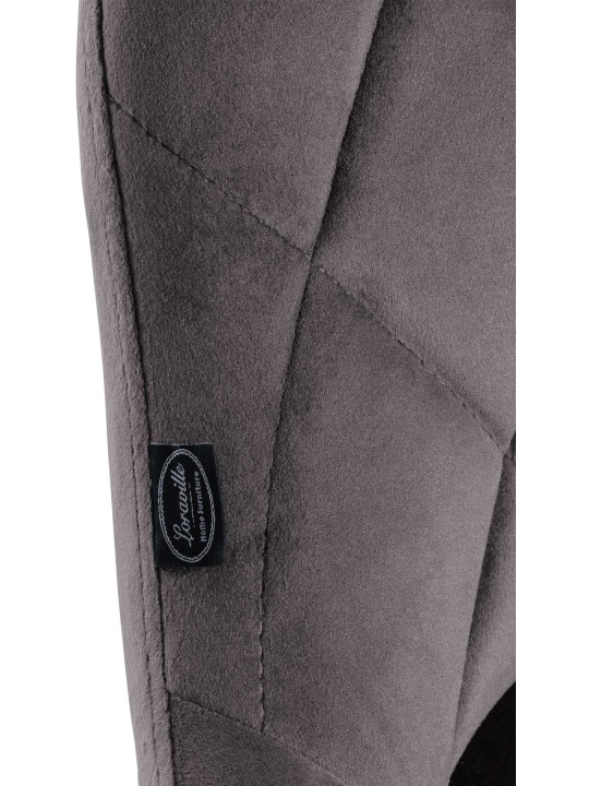 Juego de 2 taburetes de bar Lazio terciopelo cromado, gris Juego de 2 taburetes de bar Lazio terciopelo cromado, gris