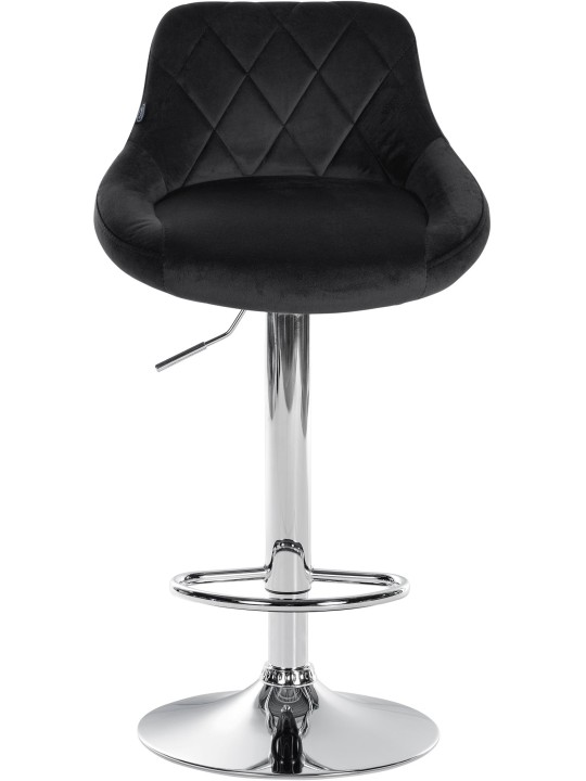 Juego de 2 taburetes de bar Lazio terciopelo cromado, negro Juego de 2 taburetes de bar Lazio terciopelo cromado, negro