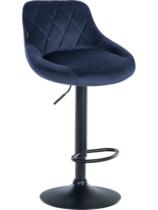 Juego de 2 taburetes de bar Lazio terciopelo, azul Juego de 2 taburetes de bar Lazio terciopelo, azul