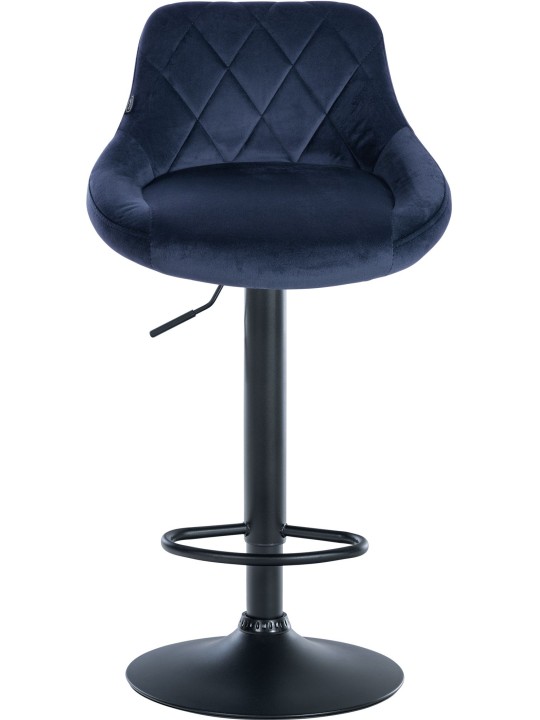 Juego de 2 taburetes de bar Lazio terciopelo, azul Juego de 2 taburetes de bar Lazio terciopelo, azul