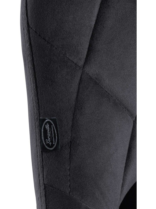 Juego de 2 taburetes de bar Lazio terciopelo, gris oscuro Juego de 2 taburetes de bar Lazio terciopelo, gris oscuro