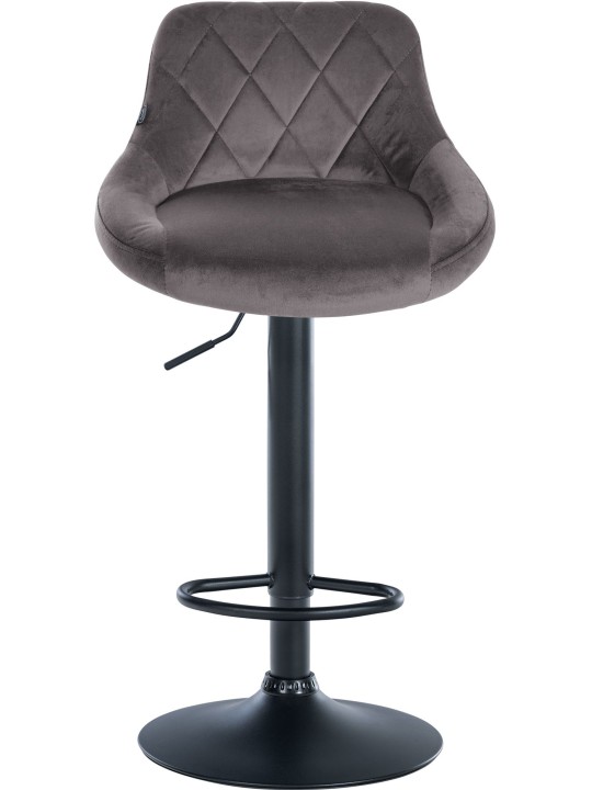 Juego de 2 taburetes de bar Lazio terciopelo, gris Juego de 2 taburetes de bar Lazio terciopelo, gris