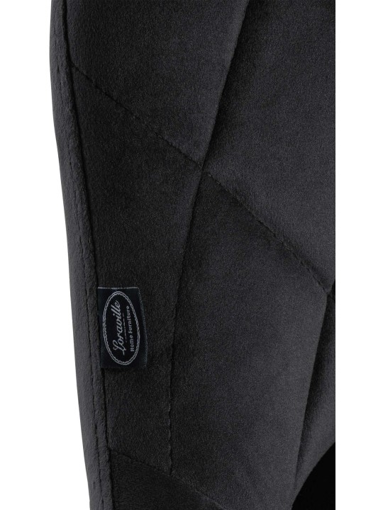 Juego de 2 taburetes de bar Lazio terciopelo, negro Juego de 2 taburetes de bar Lazio terciopelo, negro