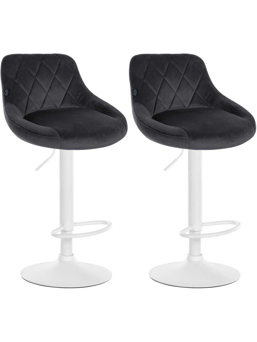 Juego de 2 taburetes de bar Lazio terciopelo, gris oscuro