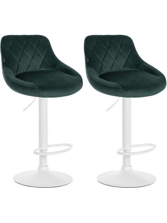 Juego de 2 taburetes de bar Lazio terciopelo, verde oscuro Juego de 2 taburetes de bar Lazio terciopelo, verde oscuro