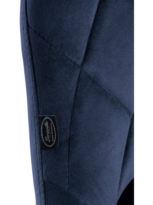 Juego de 2 taburetes de bar Lazio terciopelo, azul Juego de 2 taburetes de bar Lazio terciopelo, azul
