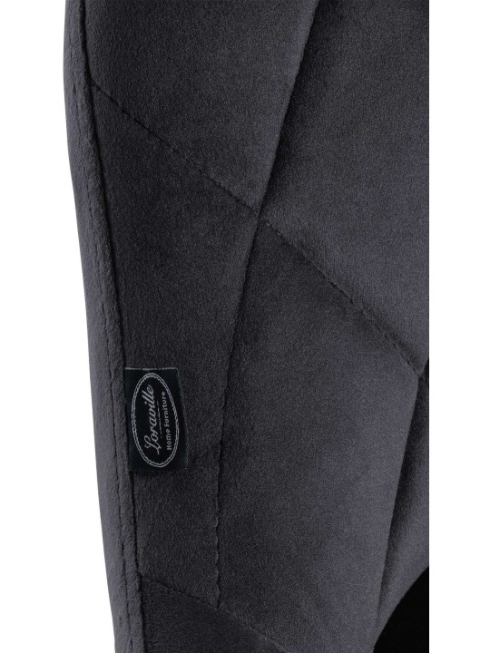 Juego de 2 taburetes de bar Lazio terciopelo, gris oscuro Juego de 2 taburetes de bar Lazio terciopelo, gris oscuro