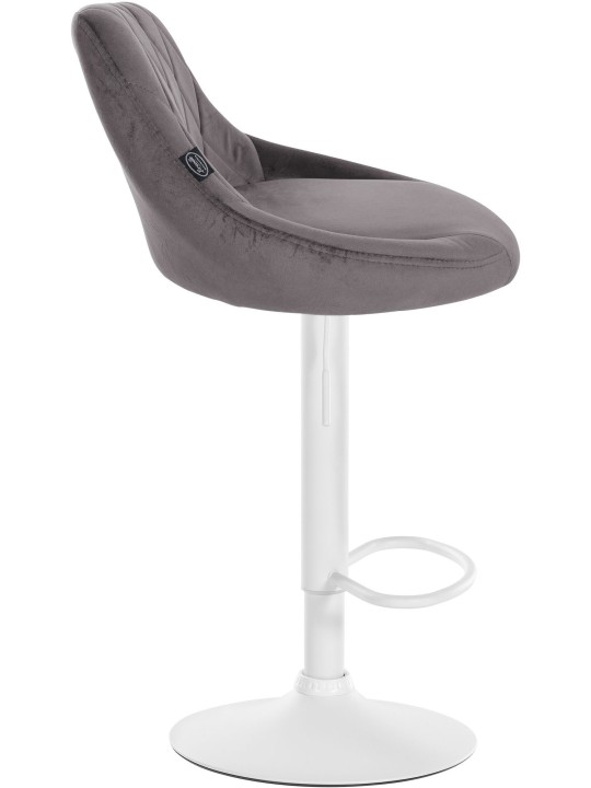 Juego de 2 taburetes de bar Lazio terciopelo, gris Juego de 2 taburetes de bar Lazio terciopelo, gris