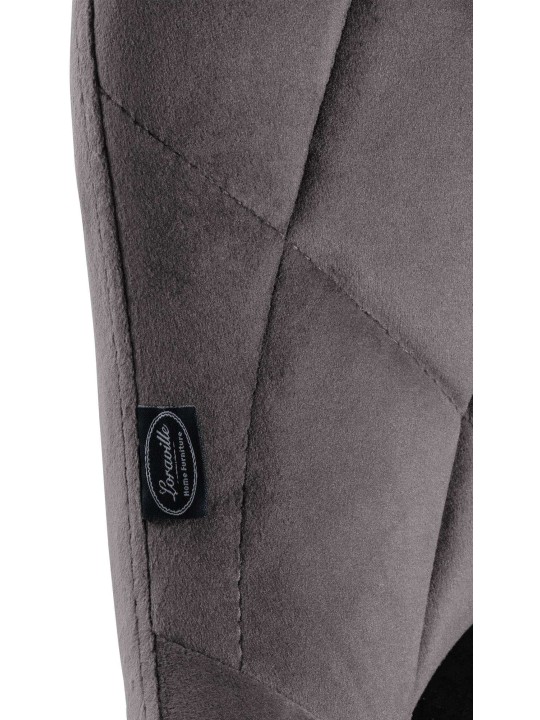Juego de 2 taburetes de bar Lazio terciopelo, gris Juego de 2 taburetes de bar Lazio terciopelo, gris