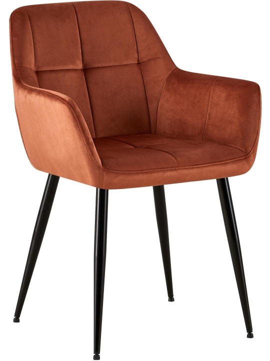 Silla de visita Emia terciopelo, marrón