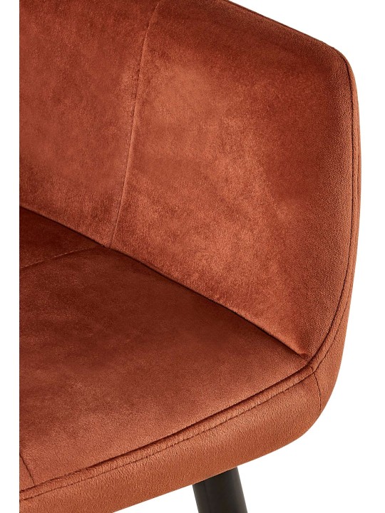 Silla de visita Emia terciopelo, marrón