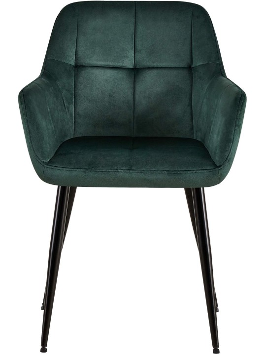 Silla de visita Emia terciopelo, verde