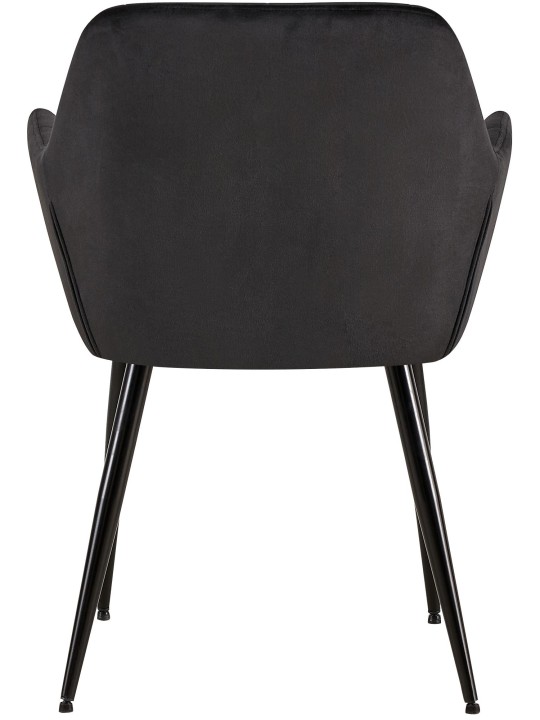 Silla de visita Emia terciopelo, negro