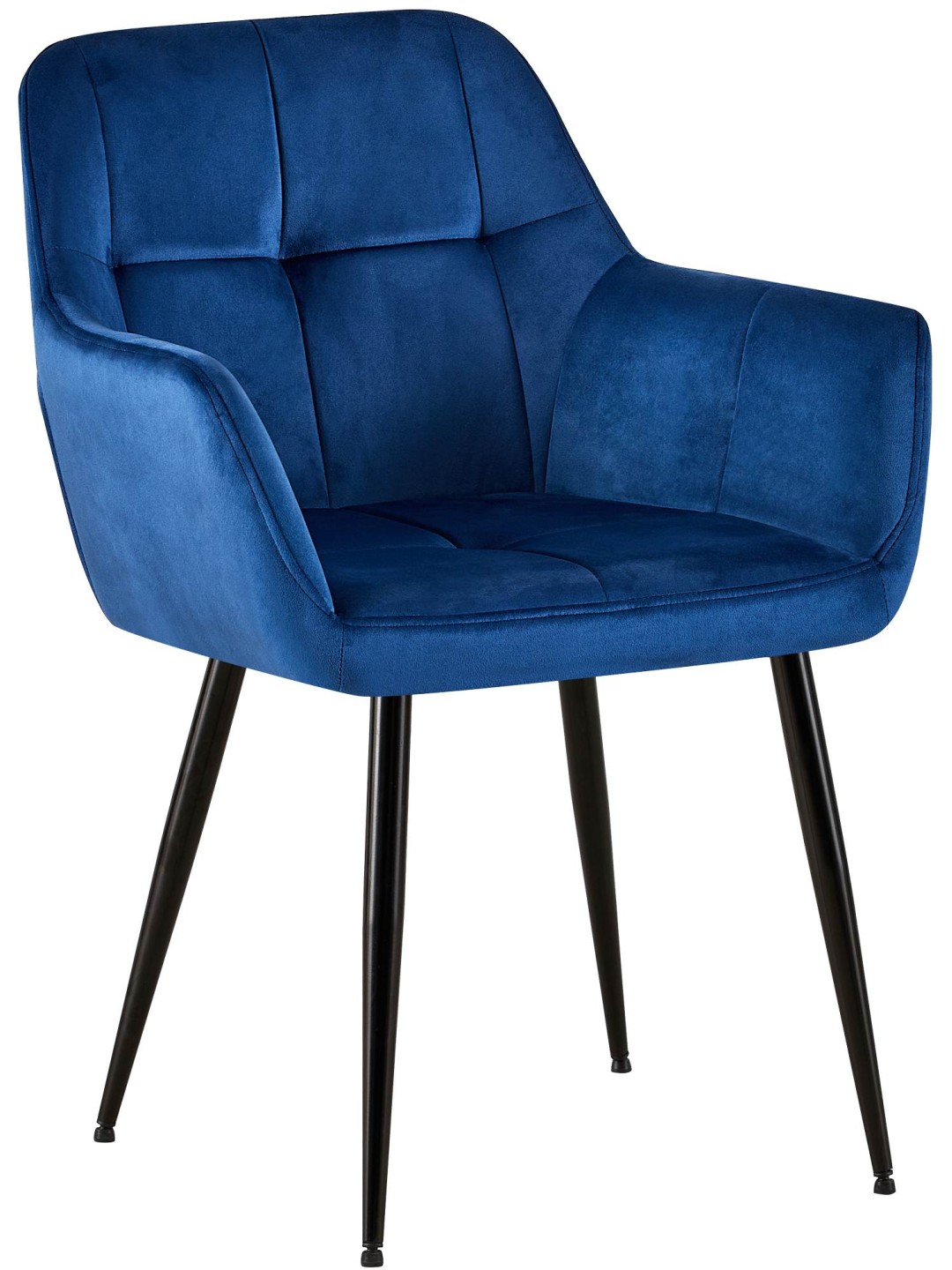 Silla de visita Emia terciopelo, azul