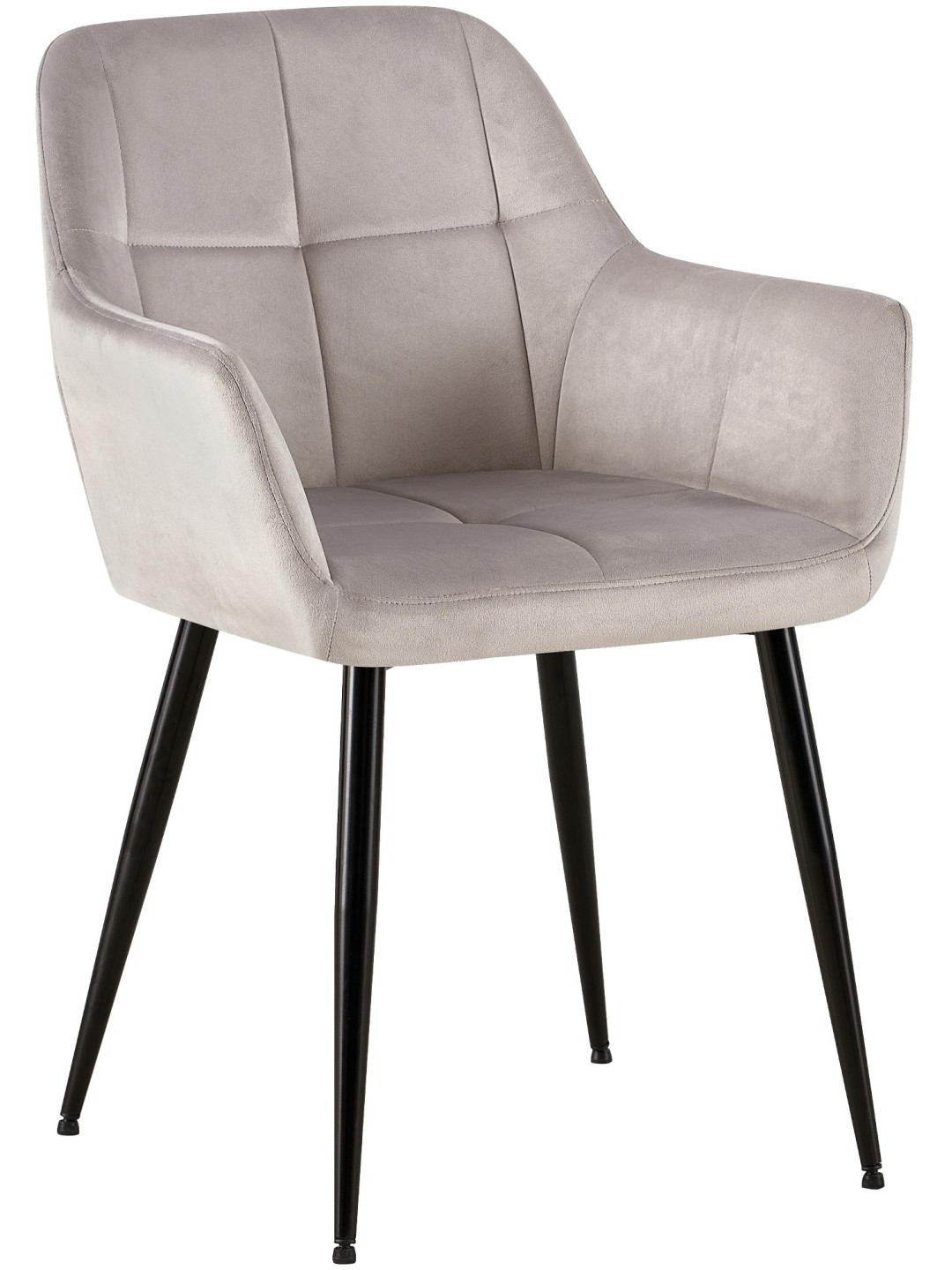 Silla de visita Emia terciopelo, gris claro