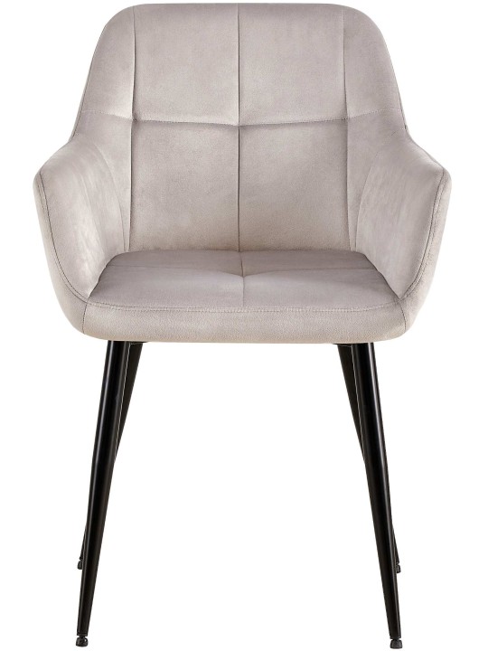 Silla de visita Emia terciopelo, gris claro