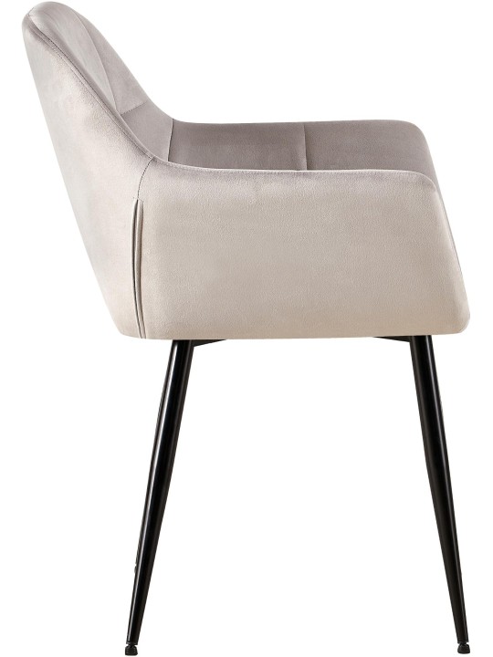 Silla de visita Emia terciopelo, gris claro