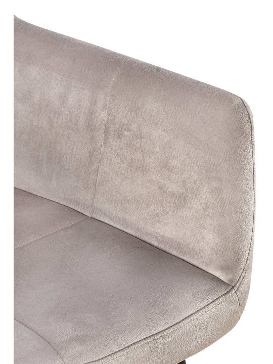 Silla de visita Emia terciopelo, gris claro