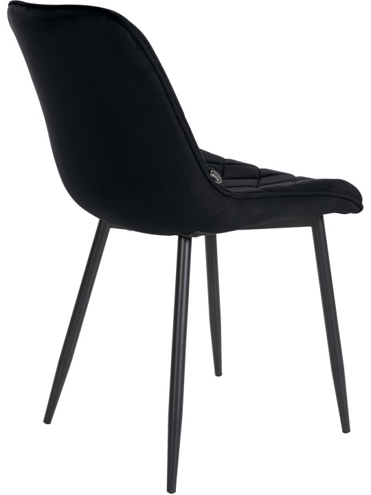 Silla Muelles Terciopelo, negro Silla Muelles Terciopelo, negro