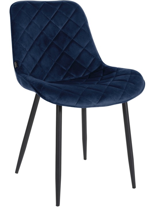 Conjunto de 4 Sillas Muelles Terciopelo, azul Conjunto de 4 Sillas Muelles Terciopelo, azul