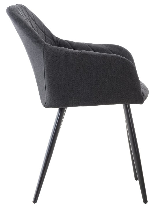 Silla de comedor Shila tela, negro