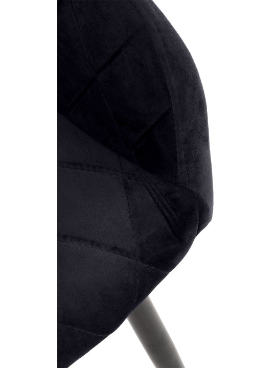 Silla de comedor Shila terciopelo, negro