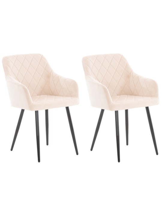 Juego de 2 sillas de comedor Shila terciopelo, beige