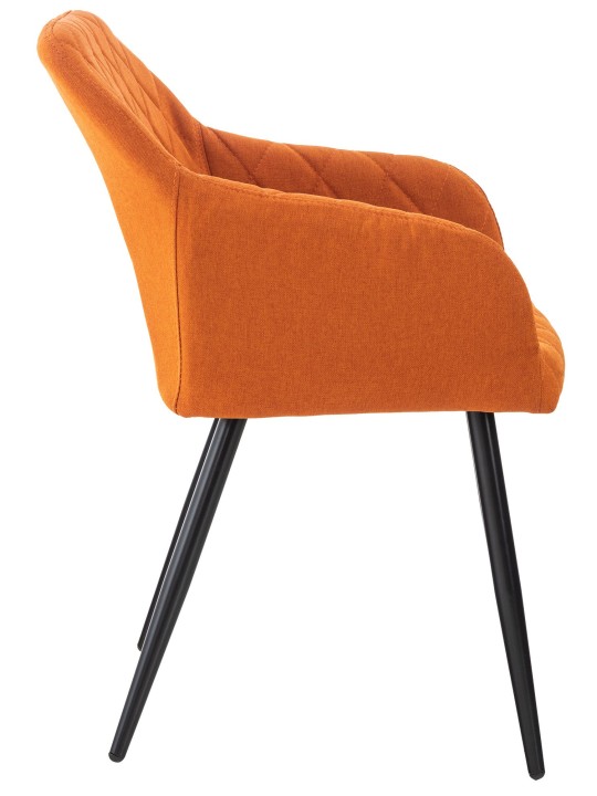 Juego de 2 sillas de comedor tela Shila, naranja