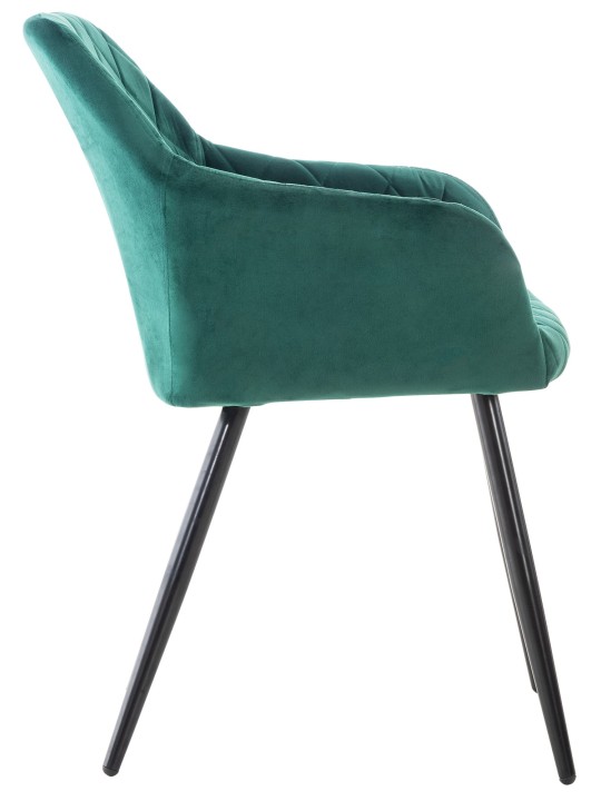 Juego de 2 sillas de comedor Shila terciopelo, verde Juego de 2 sillas de comedor Shila terciopelo, verde