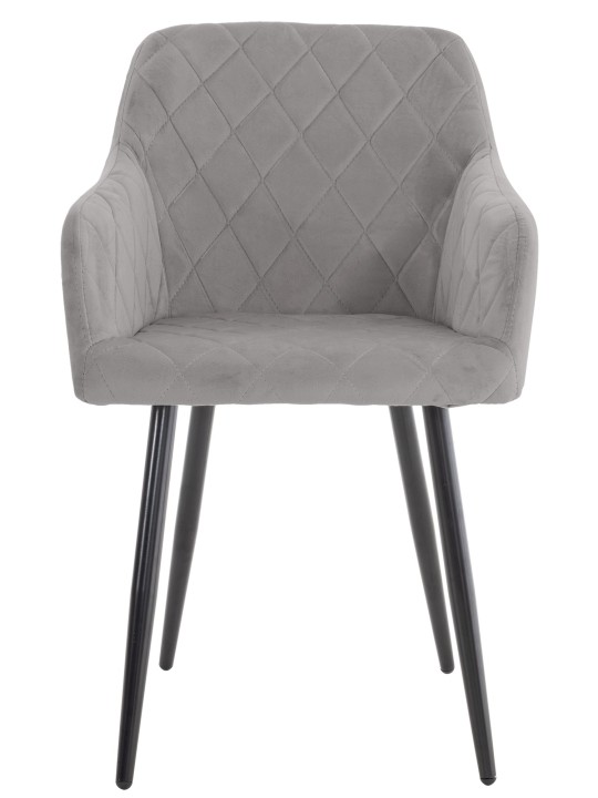 Juego de 2 sillas de comedor Shila terciopelo, gris