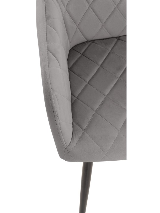 Juego de 2 sillas de comedor Shila terciopelo, gris