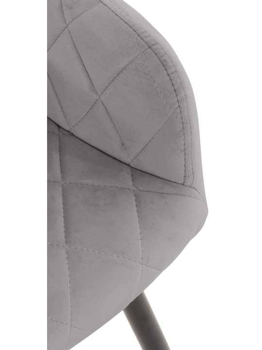 Juego de 2 sillas de comedor Shila terciopelo, gris