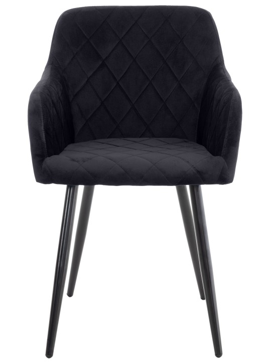 Juego de 2 sillas de comedor Shila terciopelo, negro Juego de 2 sillas de comedor Shila terciopelo, negro