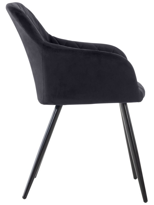 Juego de 2 sillas de comedor Shila terciopelo, negro Juego de 2 sillas de comedor Shila terciopelo, negro