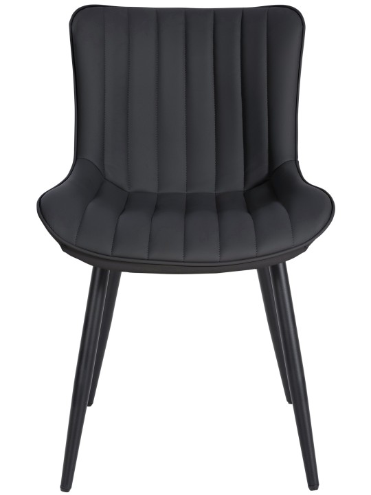 Conjunto de 2 sillas Largo piel sintética, negro Conjunto de 2 sillas Largo piel sintética, negro