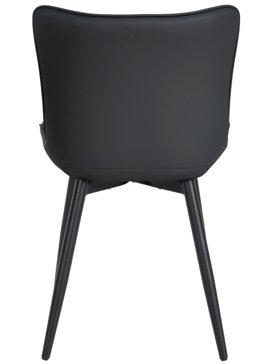 Conjunto de 2 sillas Largo piel sintética, negro Conjunto de 2 sillas Largo piel sintética, negro