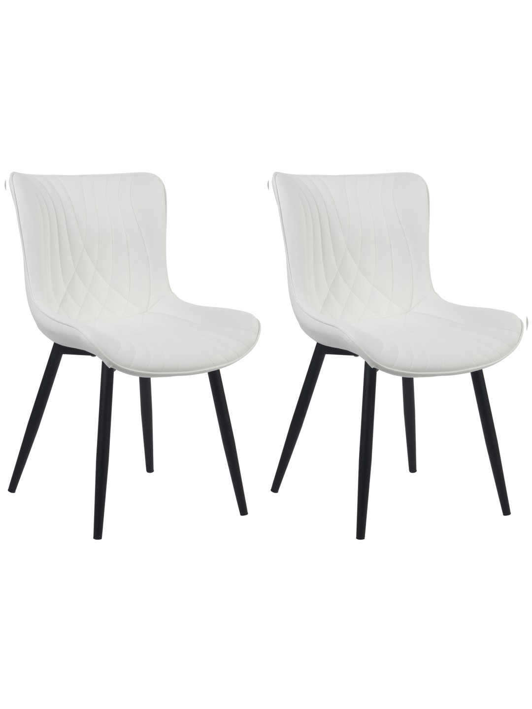 Conjunto de 2 sillas Brady piel sintética, blanco