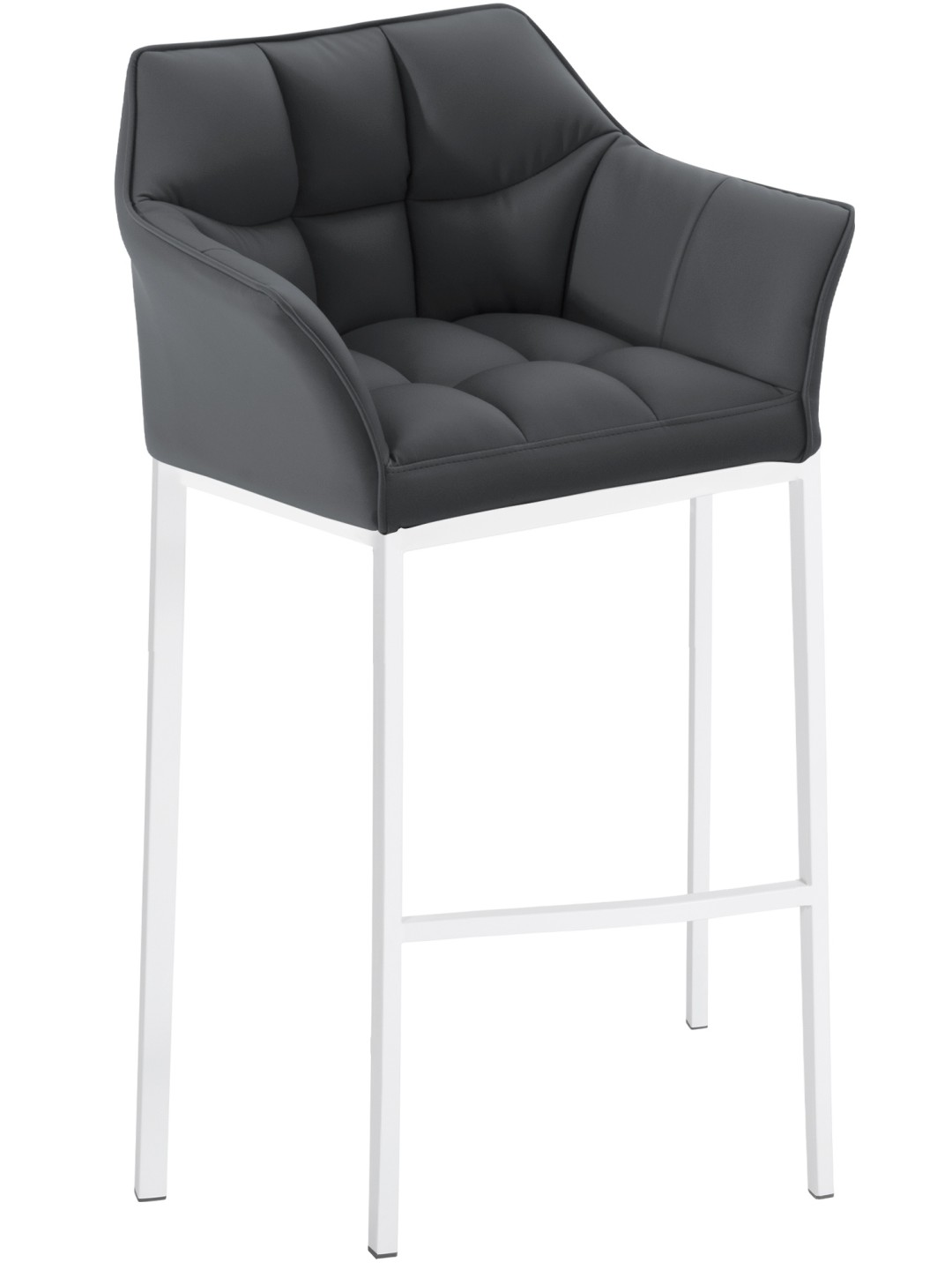 Taburete de bar Damaso con estructura de 4 pies, gris