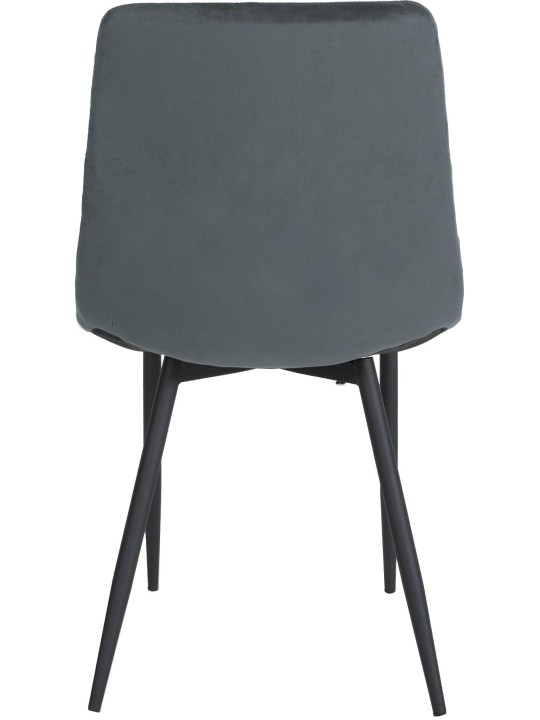 Conjunto 4 sillas Telde terciopelo, gris oscuro