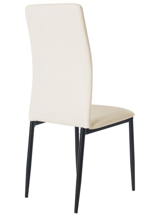 Silla de comedor Savino piel sintética, crema