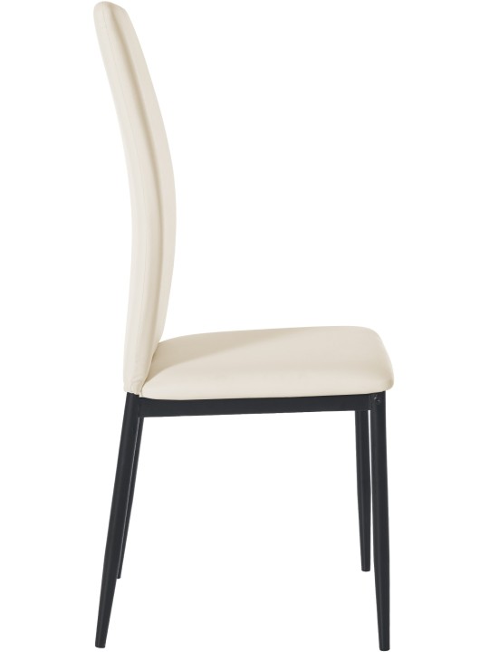 Silla de comedor Savino piel sintética, crema