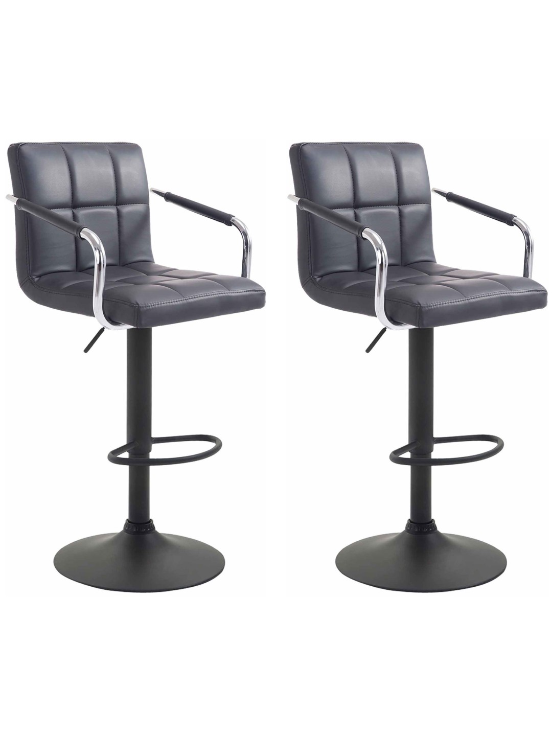 Juego de 2 taburetes de bar Lucy V2, negro